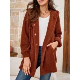 Women's Solid Teddy Wool Coat