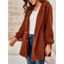 Women's Solid Teddy Wool Coat
