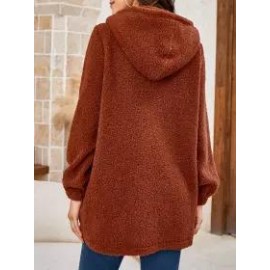 Women's Solid Teddy Wool Coat