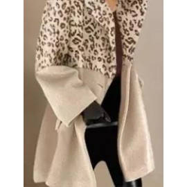 Vintage Plain Long Sleeve Pockets Plus Size Casual Outwear