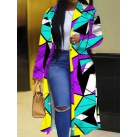 Oversized Plaid Print Jacket