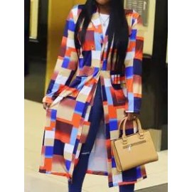 Oversized Plaid Print Jacket