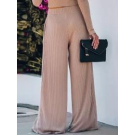 Loose Casual Solid Color Wide Leg Pants