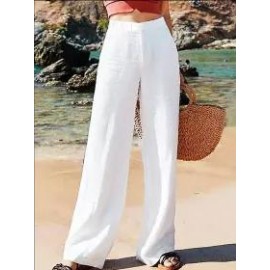 Casual Cotton And Linen Wide-Leg Pants
