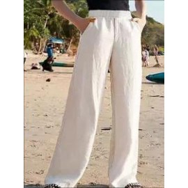 Casual Cotton And Linen Wide-Leg Pants