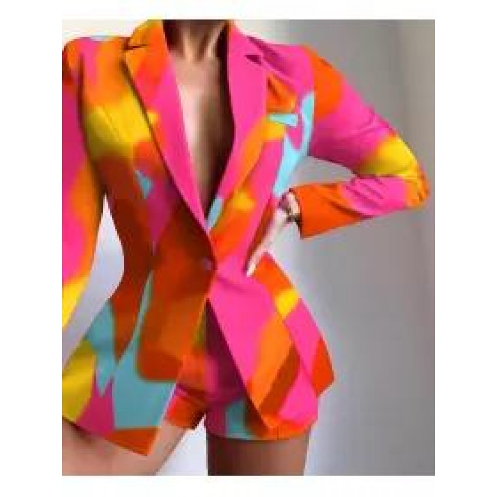 Fashion Irregular Color Block Stitching Small Suit Fashion Irregular Color Block Stitching Small Suit