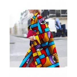Fashion Geometric Color Printed Jacket