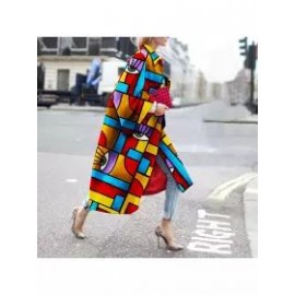 Fashion Geometric Color Printed Jacket