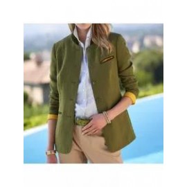 Ladies British Style Stand Collar Blazer