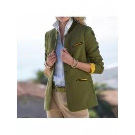 Ladies British Style Stand Collar Blazer