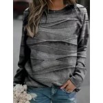 Gradient Print Long-Sleeved Round Neck Sweatshirt