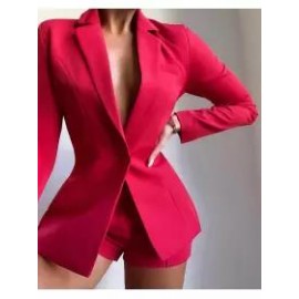 Women's Fashionable Simple Solid Color Waist Small Suit