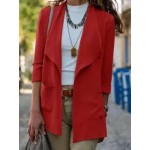 Solid Color Casual Two-pocket Cardigan Jacket