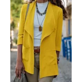 Solid Color Casual Two-pocket Cardigan Jacket