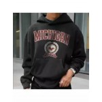 Retro Men's Michigan Print Hoodie