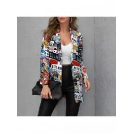 Fashion Letter Print Blazer