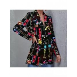 Fashion Letter Print Blazer