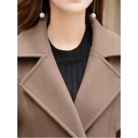 Fashion Lapel Slim Mid-length Overcoat