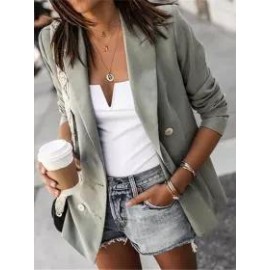 Casual Long Sleeve Button Small Blazer