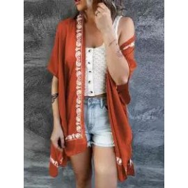 Casual Loose Embroidered Sun Protection Cardigan