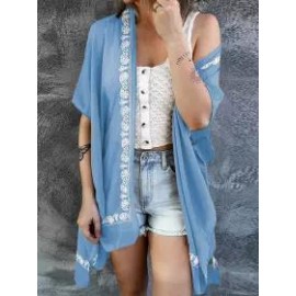 Casual Loose Embroidered Sun Protection Cardigan