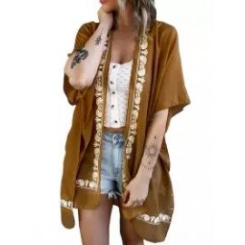 Casual Loose Embroidered Sun Protection Cardigan