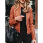 Fashionable Slim Leather Suit Jacket
