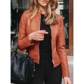 Fashionable Slim Leather Suit Jacket