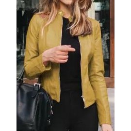 Fashionable Slim Leather Suit Jacket