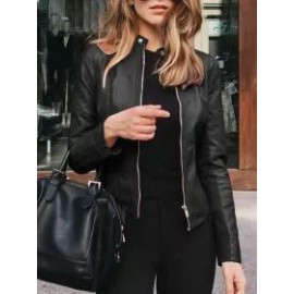 Fashionable Slim Leather Suit Jacket