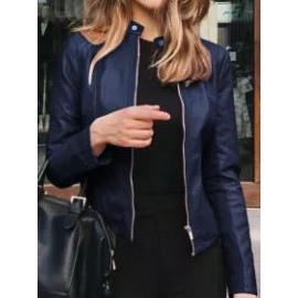 Fashionable Slim Leather Suit Jacket