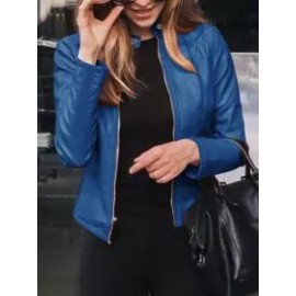 Fashionable Slim Leather Suit Jacket