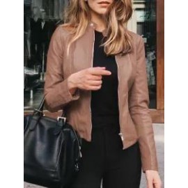 Fashionable Slim Leather Suit Jacket