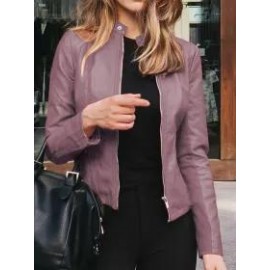 Fashionable Slim Leather Suit Jacket