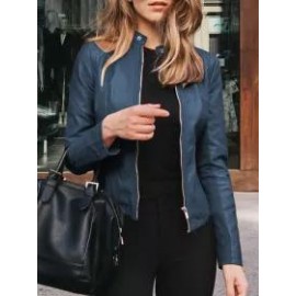 Fashionable Slim Leather Suit Jacket