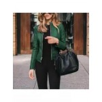 Fashion Zipper Jacket Women Cropped Leather Jacket