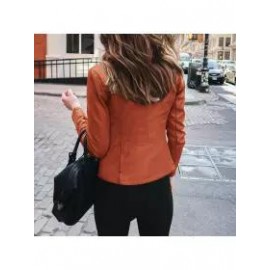 Fashion Zipper Jacket Women Cropped Leather Jacket