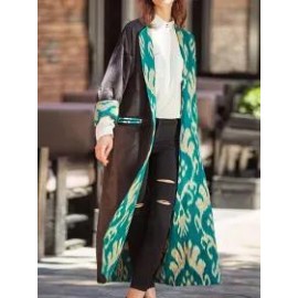 Casual Vintage Print Reversible Coat