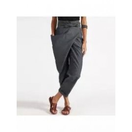 Women's Asymmetry Lace-Up Pants