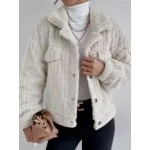 Casual Loose Solid Color Velvet Single Breasted Cardigan Coat