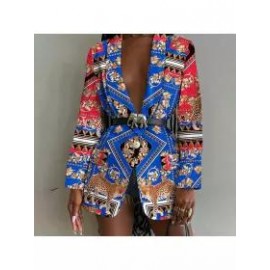 Ladies Elegant Fashion Print Blazer