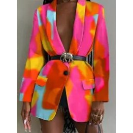 Ladies Elegant Fashion Print Blazer