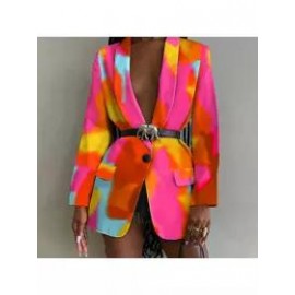 Ladies Elegant Fashion Print Blazer