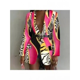 Ladies Elegant Fashion Print Blazer