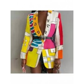 Ladies Elegant Fashion Print Blazer