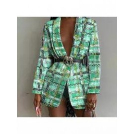 Ladies Elegant Fashion Print Blazer