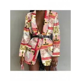 Ladies Elegant Fashion Print Blazer