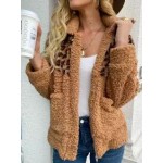 Fashion-wind Casual Simple Teddy Wool Jacket Loose Slimming Jacket