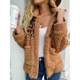 Fashion-wind Casual Simple Teddy Wool Jacket Loose Slimming Jacket