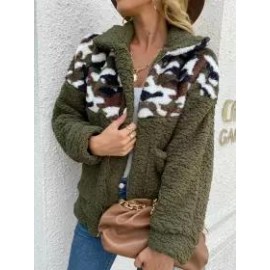 Fashion-wind Casual Simple Teddy Wool Jacket Loose Slimming Jacket